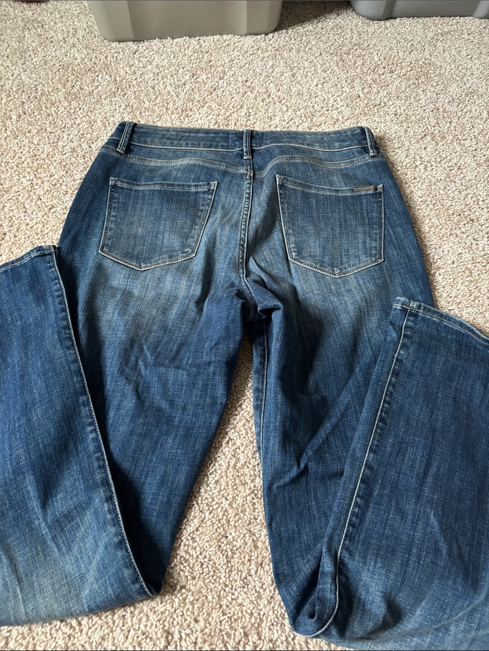 White House Black Market Women's Blue Boot Cut Jeans Mid Rise in 12 Curvy